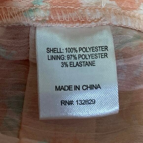 NEW Tularosa Kaia Orange Floral Ruffle Short Sleeve Peplum Crop Blouse Top Sz M - Picture 6 of 6